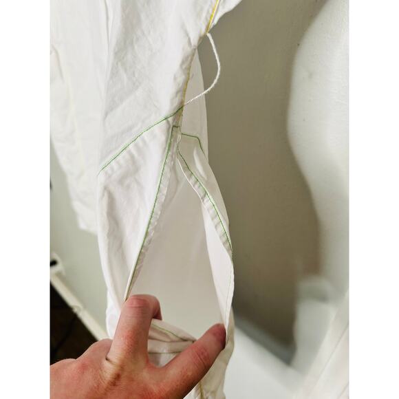 SAUNDERS COLLECTIVE White Cotton Poplin Pockets Button Up Nani Dress Size 4 - Picture 9 of 9